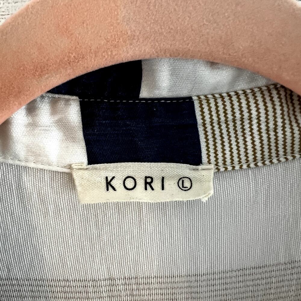 Kori Striped Short Sleeve Pocket Front Shirt Dress Size L - Picture 3 of 7